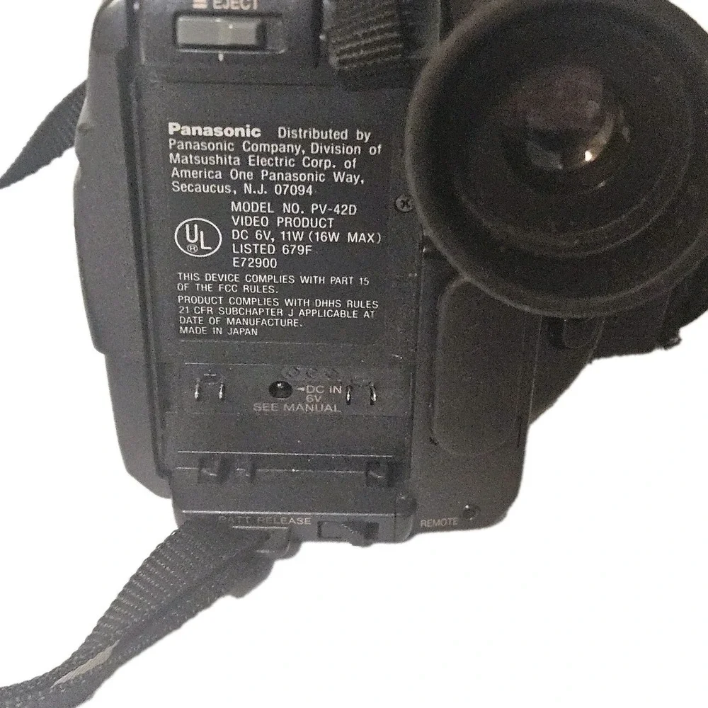 Panasonic Palmcorder‎ PV42D Not Tested  VHS-C X-20 Digital Zoom